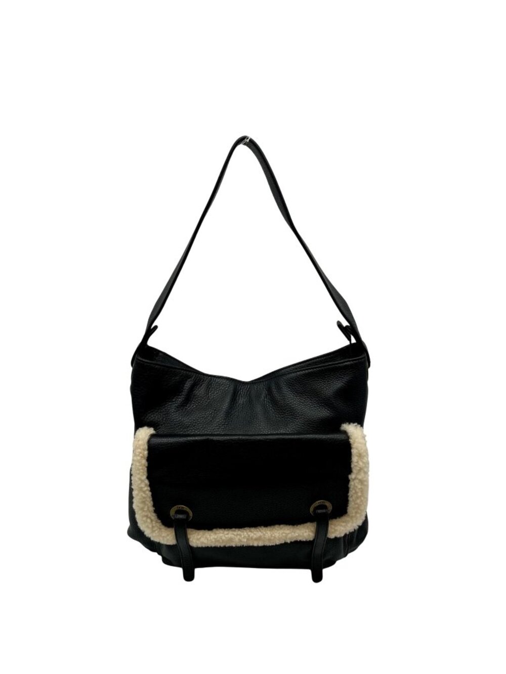 Ugg Black Pebbled Leather Shoulder Bag